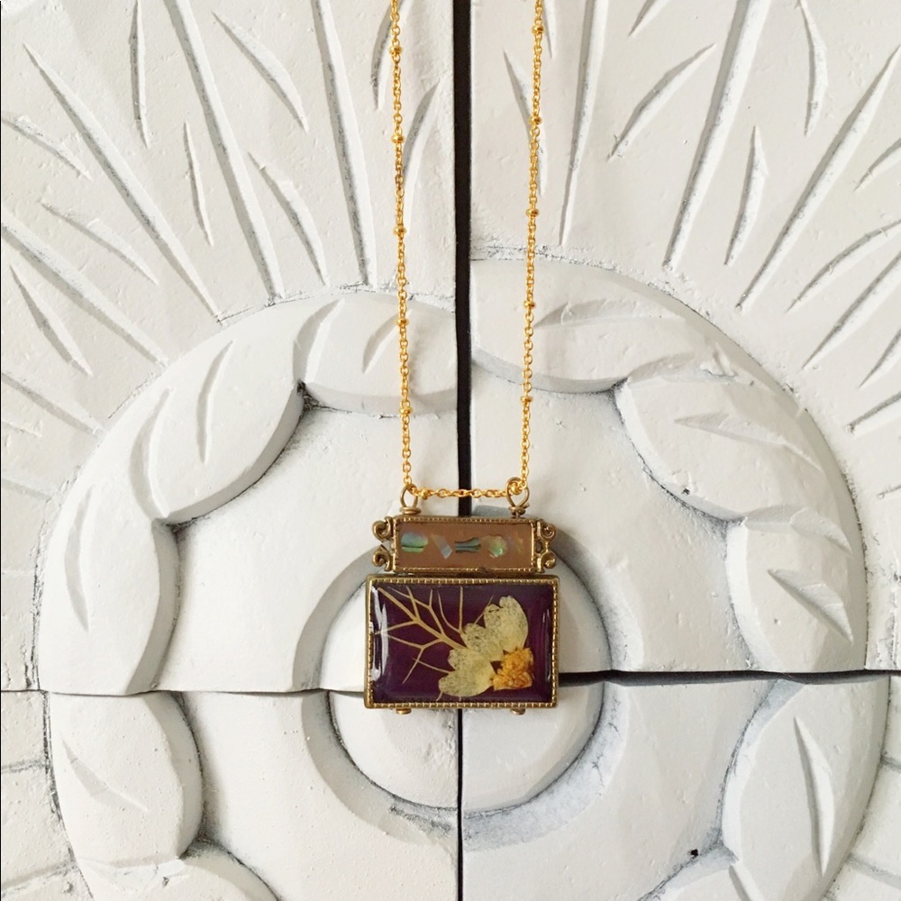 Pressed flower necklace